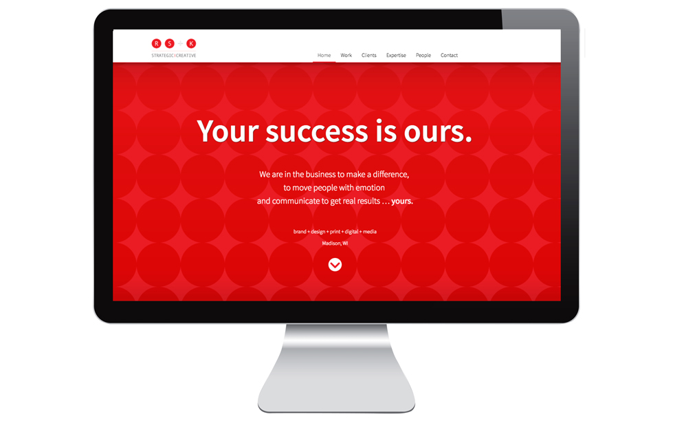 RS+K website on desktop